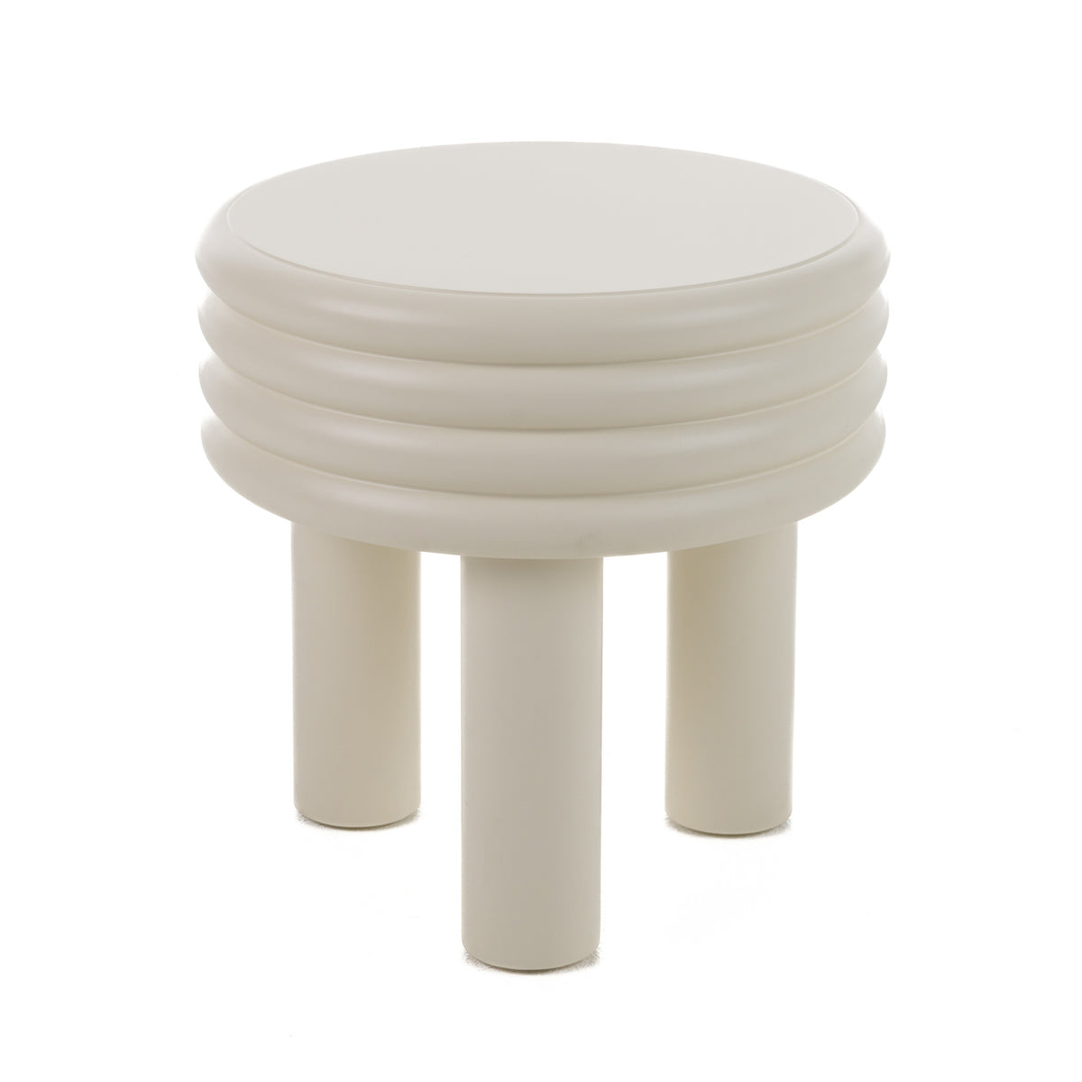 Townley - Contemporary White Round End Table