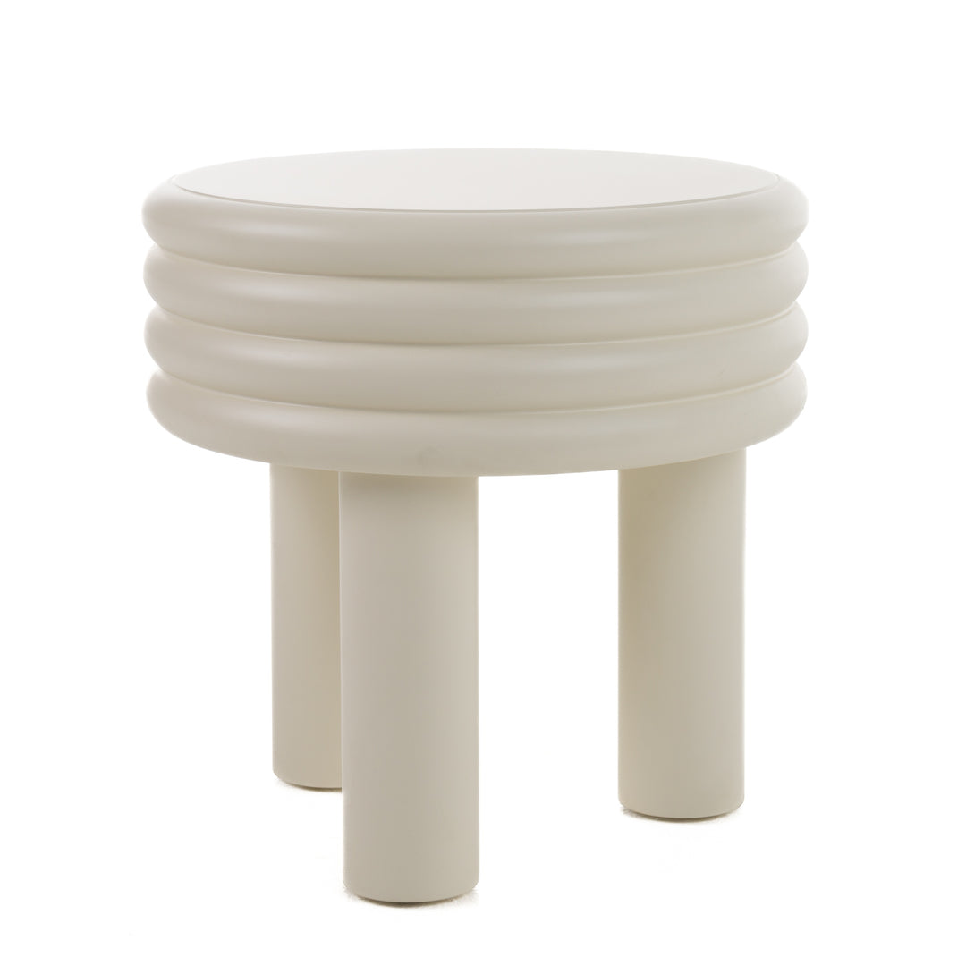 Townley - Contemporary White Round End Table