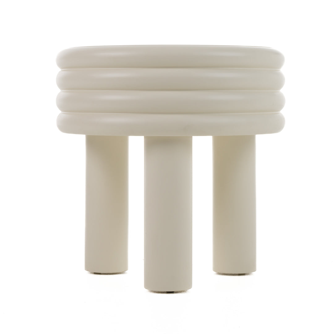 Townley  Contemporary White Round End Table