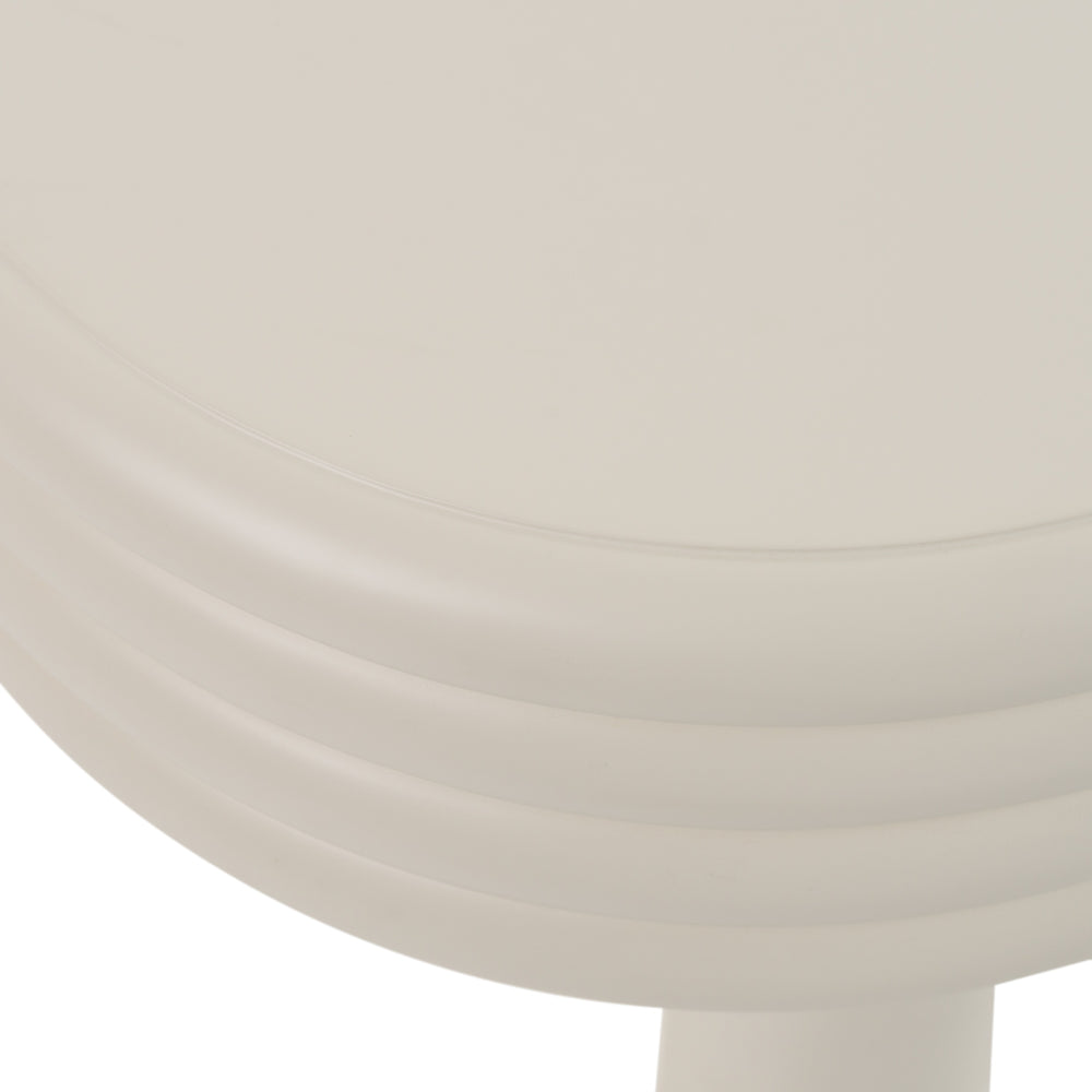 Townley - Contemporary White Round End Table - View 5