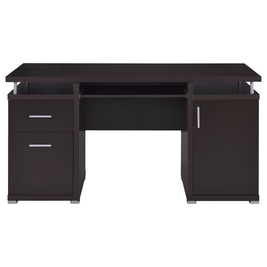 Tracy - 2 - Drawer Office Computer Desk - Cappuccino Computer Desk modern furniture Contempo Furniture