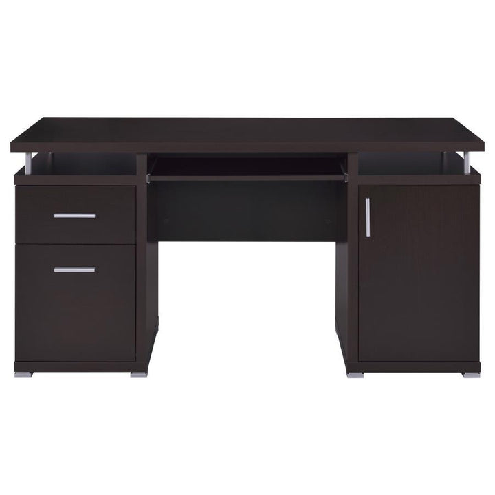 Tracy - 2 - Drawer Office Computer Desk - Cappuccino Computer Desk modern furniture Contempo Furniture