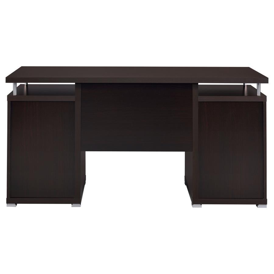 Tracy - 2 - Drawer Office Computer Desk - Cappuccino Computer Desk modern furniture Contempo Furniture