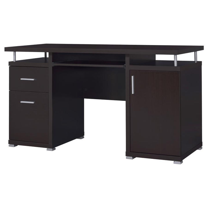Tracy - 2 - Drawer Office Computer Desk - Cappuccino Computer Desk modern furniture Contempo Furniture