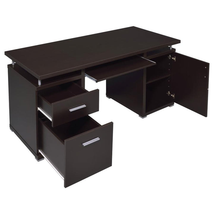 Tracy - 2 - Drawer Office Computer Desk - Cappuccino Computer Desk modern furniture Contempo Furniture