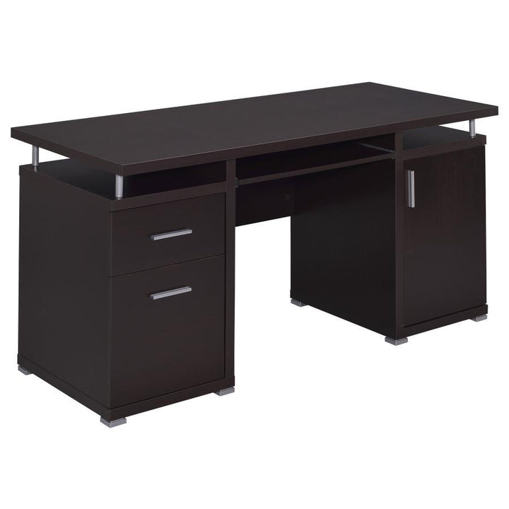 Tracy - 2 - Drawer Office Computer Desk - Cappuccino Computer Desk modern furniture Contempo Furniture