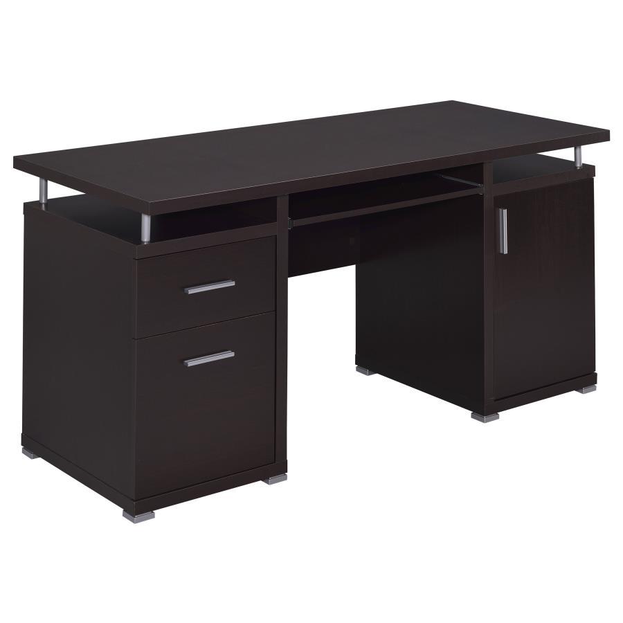 Tracy - 2 - Drawer Office Computer Desk - Cappuccino Computer Desk modern furniture Contempo Furniture