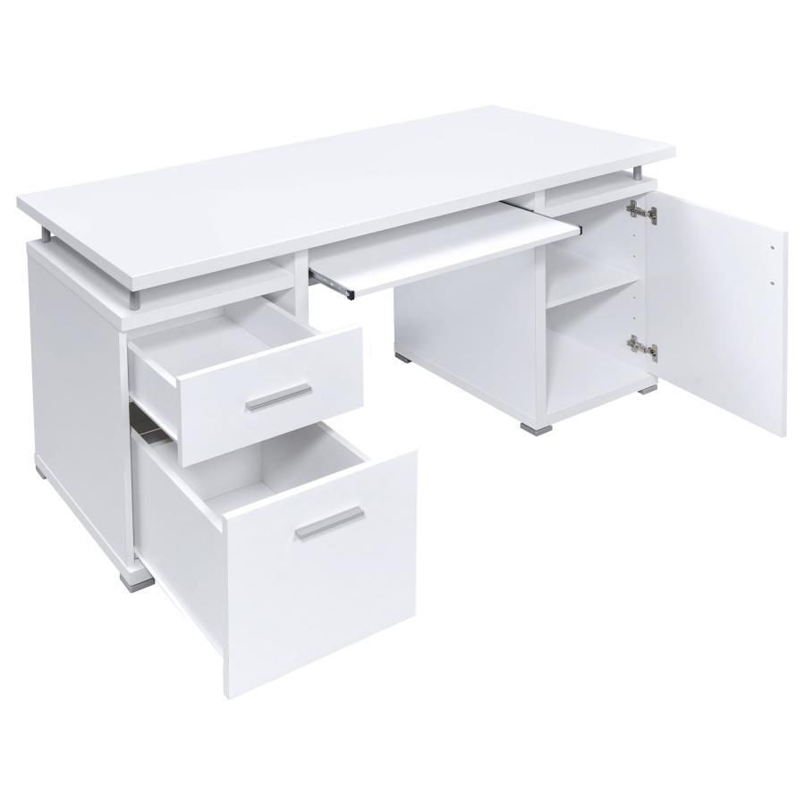 Tracy - 2 - Drawer Office Computer Desk - White Computer Desk modern furniture Contempo Furniture