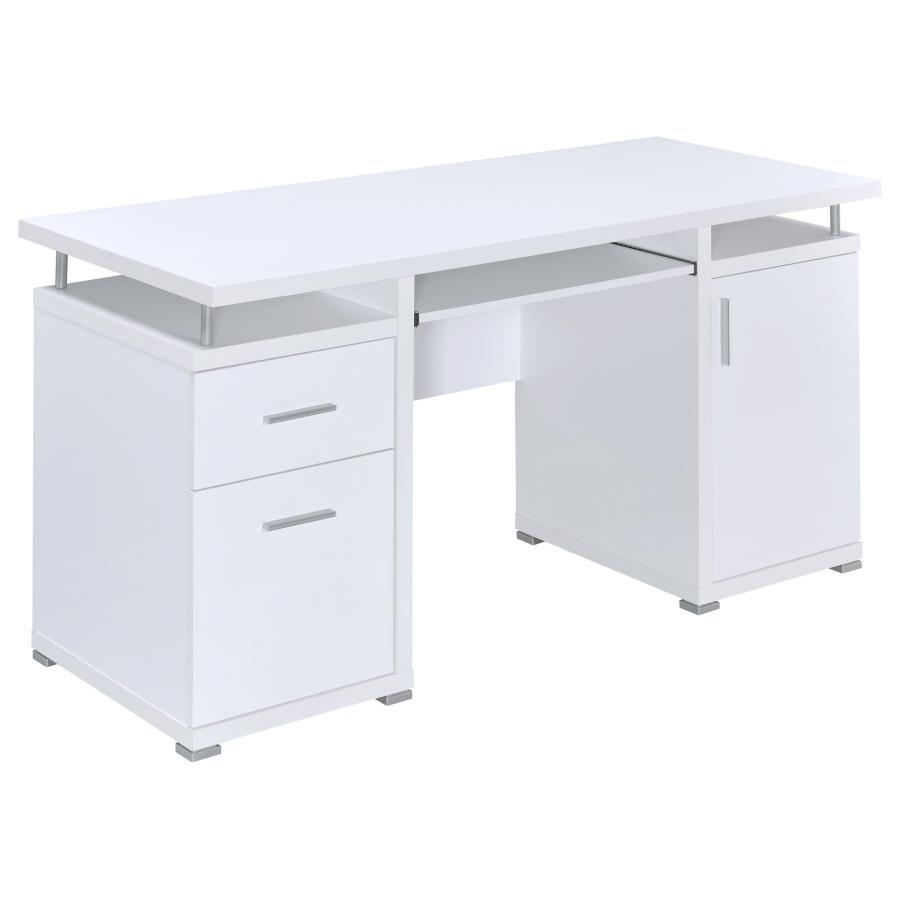 Tracy - 2 - Drawer Office Computer Desk - White Computer Desk modern furniture Contempo Furniture