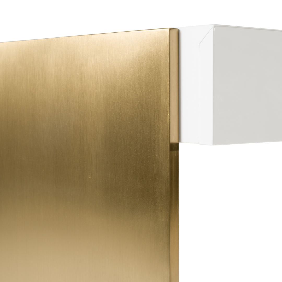 Trahan  Modern Gloss White and Brushed Gold Office Desk