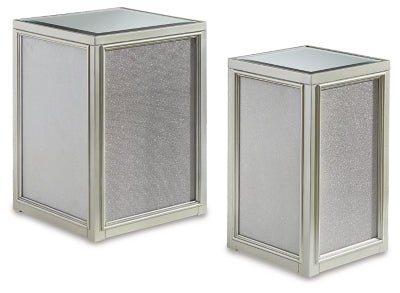 Traleena Nesting End Table (Set of 2) - Pearl Silver Nesting Table modern furniture Contempo Furniture
