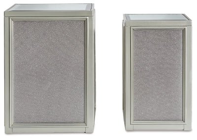 Traleena Nesting End Table (Set of 2) - Pearl Silver Nesting Table modern furniture Contempo Furniture