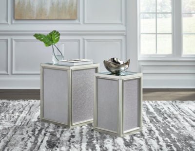 Traleena Nesting End Table (Set of 2) - Pearl Silver Nesting Table modern furniture Contempo Furniture