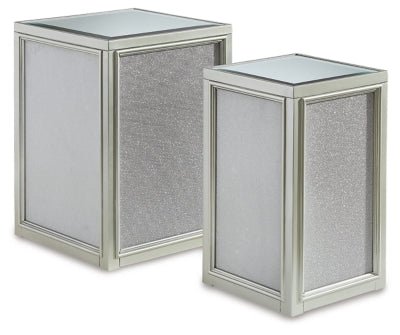 Traleena Nesting End Table (Set of 2) - Pearl Silver Nesting Table modern furniture Contempo Furniture