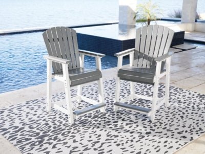 Transville Outdoor Counter Height Bar Stool (Set of 2) - Dark Gray Stool Set modern furniture Contempo Furniture