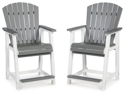 Transville Outdoor Counter Height Bar Stool (Set of 2) - Dark Gray Stool Set modern furniture Contempo Furniture