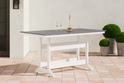 Transville Outdoor Counter Height Dining Table - Dark Gray Dining Table modern furniture Contempo Furniture