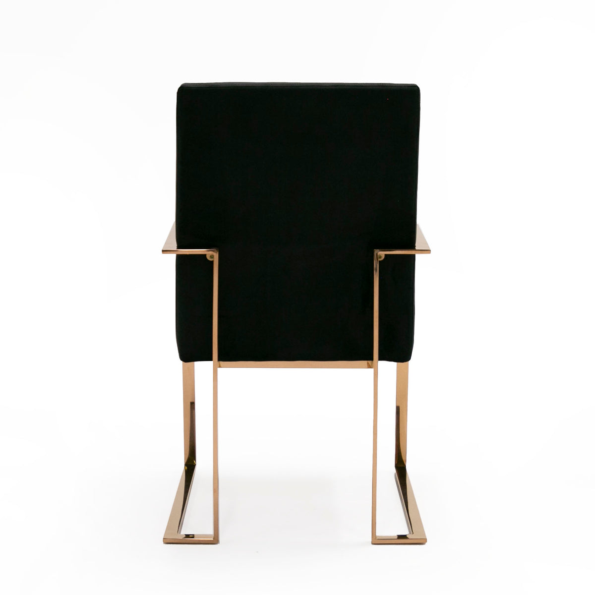 Trea - Modern Black Velvet & Rosegold Dining Chair - View 2