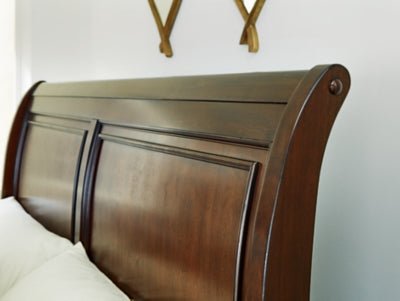 Trellington Queen Sleigh Storage Bed - Dark Brown Storage Bed modern furniture Contempo Furniture