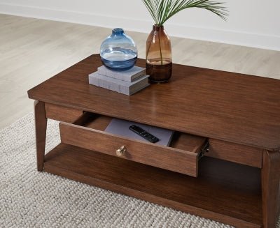 Trenmour Coffee Table - Light Brown Cocktail Table modern furniture Contempo Furniture