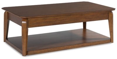 Trenmour Coffee Table - Light Brown Cocktail Table modern furniture Contempo Furniture