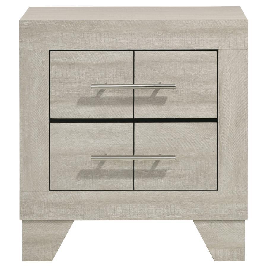 Trenton - 2 - Drawer Nightstand Bedside Table - Rustic Cream Accent Nightstand modern furniture Contempo Furniture
