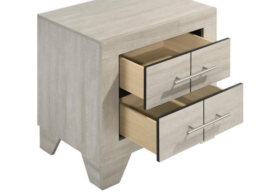 Trenton - 2 - Drawer Nightstand Bedside Table - Rustic Cream Accent Nightstand modern furniture Contempo Furniture