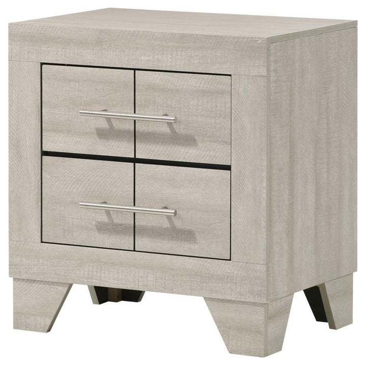 Trenton - 2 - Drawer Nightstand Bedside Table - Rustic Cream Accent Nightstand modern furniture Contempo Furniture
