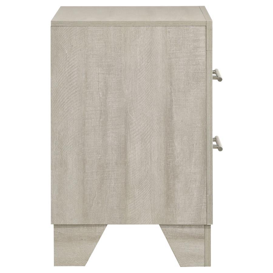 Trenton - 2 - Drawer Nightstand Bedside Table - Rustic Cream Accent Nightstand modern furniture Contempo Furniture