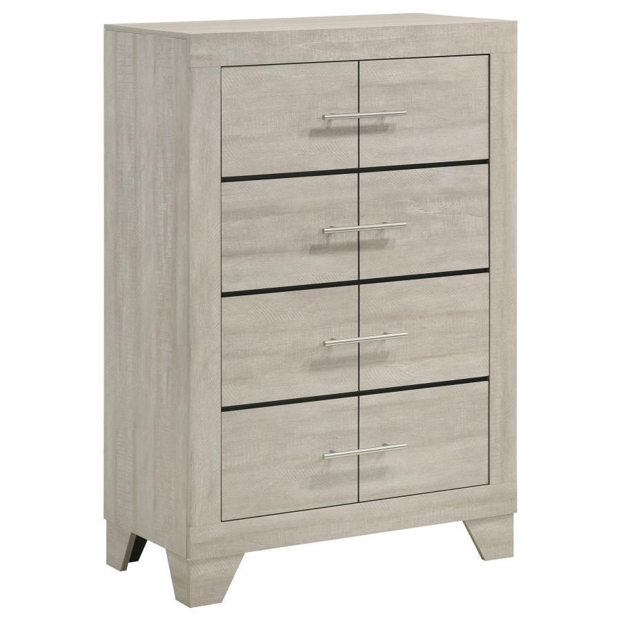 Trenton - 4 - Drawer Bedroom Chest Of Drawers - Rustic Cream Accent Chest modern furniture Contempo Furniture