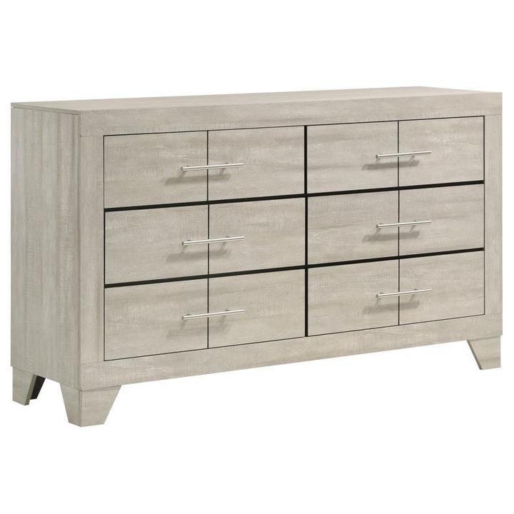 Trenton - 6 - Drawer Bedroom Dresser - Rustic Cream Dressers modern furniture Contempo Furniture