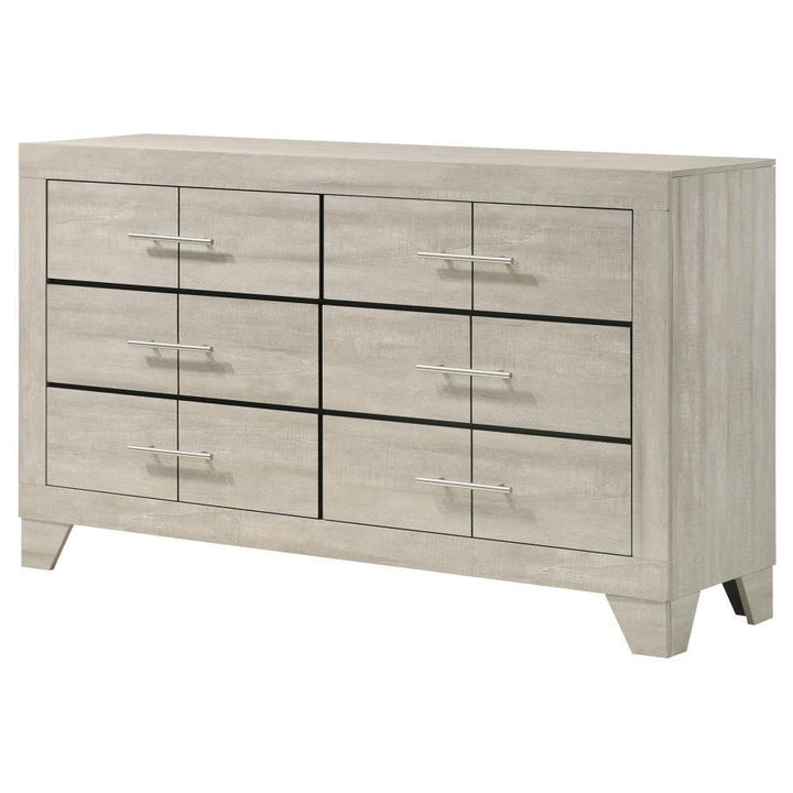 Trenton - 6 - Drawer Bedroom Dresser - Rustic Cream Dressers modern furniture Contempo Furniture