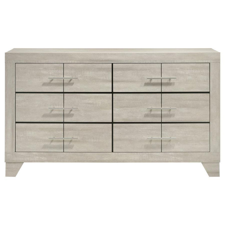 Trenton - 6 - Drawer Bedroom Dresser - Rustic Cream Dressers modern furniture Contempo Furniture