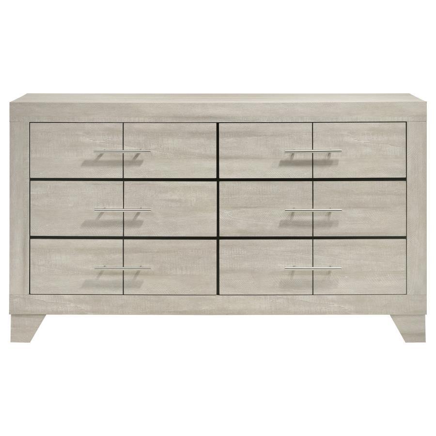 Trenton - 6 - Drawer Bedroom Dresser - Rustic Cream Dressers modern furniture Contempo Furniture