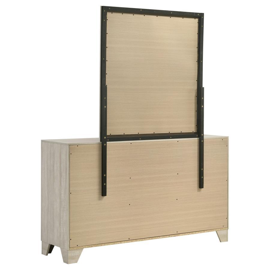 Trenton - 6 - Drawer Bedroom Dresser With Mirror - Rustic Cream Dresser & Mirror modern furniture Contempo Furniture
