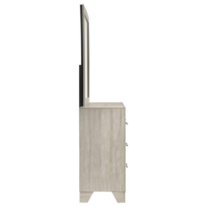 Trenton - 6 - Drawer Bedroom Dresser With Mirror - Rustic Cream Dresser &amp; Mirror modern furniture Contempo Furniture