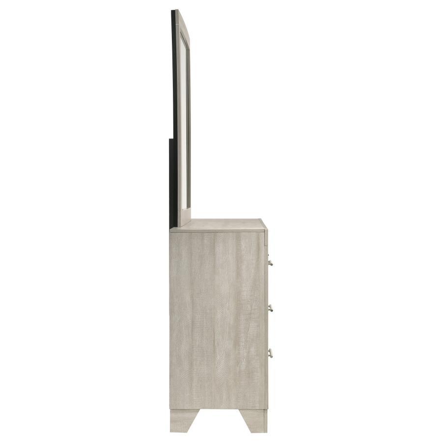 Trenton - 6 - Drawer Bedroom Dresser With Mirror - Rustic Cream Dresser & Mirror modern furniture Contempo Furniture