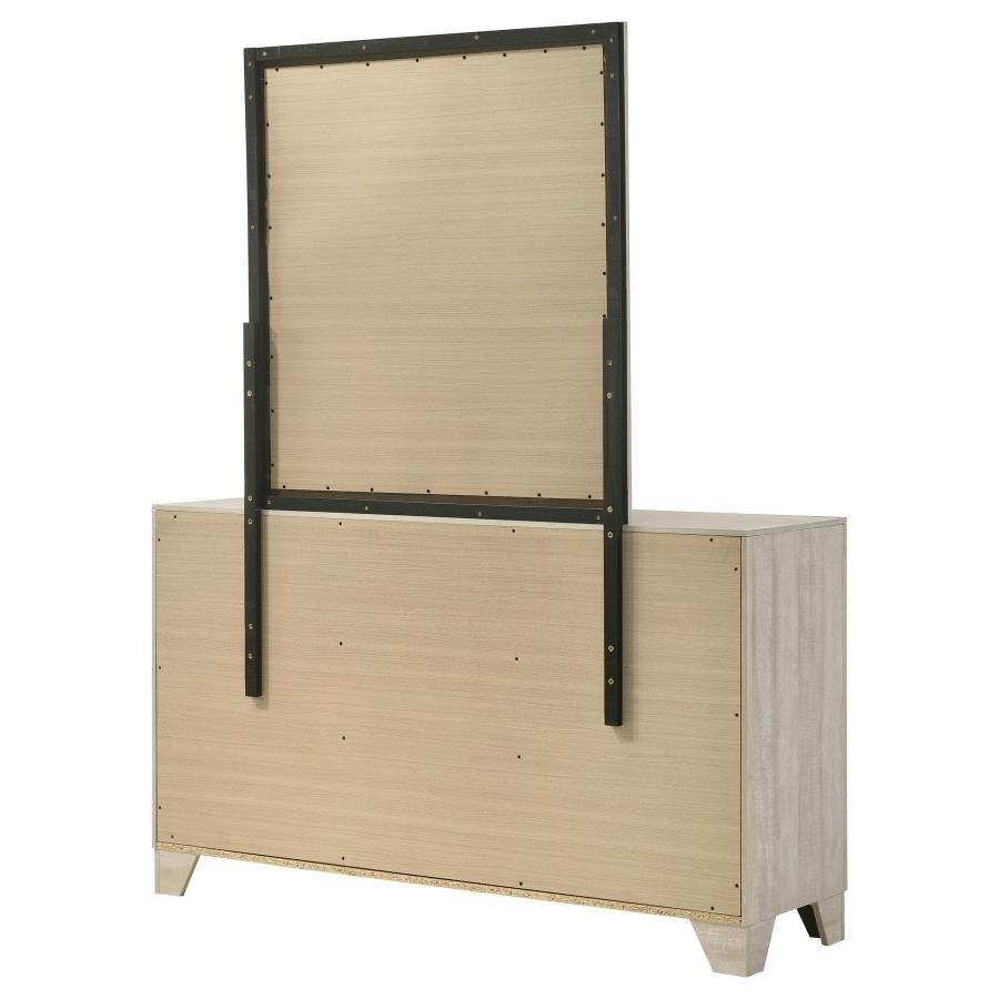 Trenton - 6 - Drawer Bedroom Dresser With Mirror - Rustic Cream Dresser & Mirror modern furniture Contempo Furniture