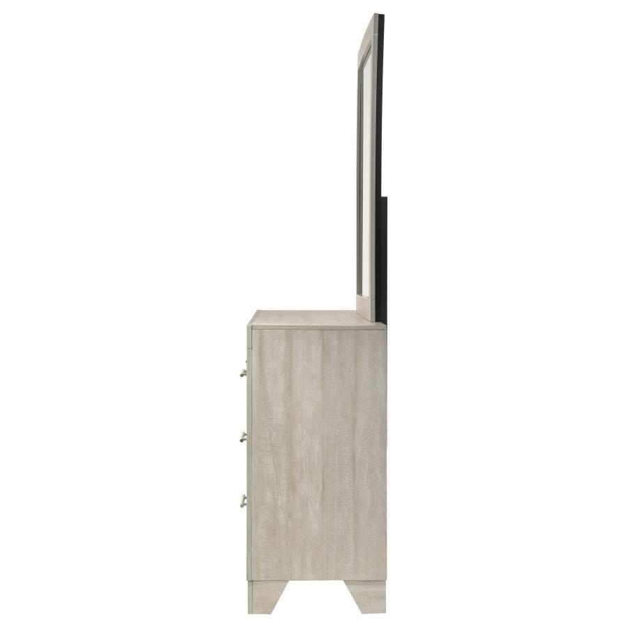 Trenton - 6 - Drawer Bedroom Dresser With Mirror - Rustic Cream Dresser & Mirror modern furniture Contempo Furniture