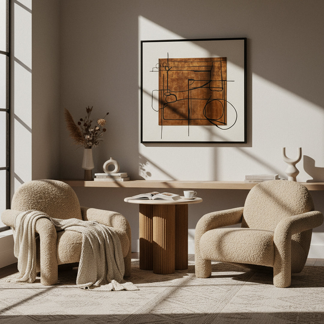 Trevor  Modern Tan Fabric Accent Chair