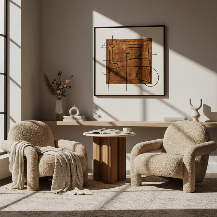 Trevor  Modern Tan Fabric Accent Chair