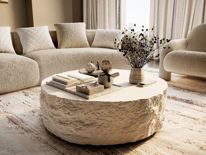 Quarry - Modern Off-White Round Coffee Table