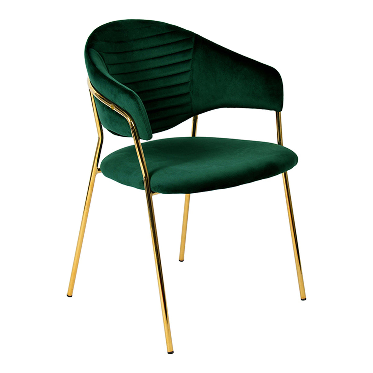 Trevor Modern Green Velvet & Gold Dining Chair (Set of 2)