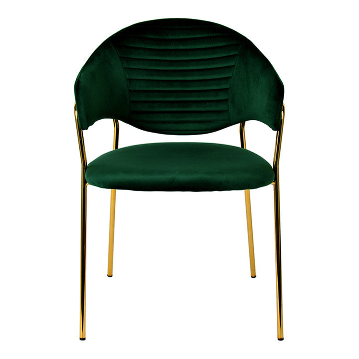Trevor Modern Green Velvet &amp; Gold Dining Chair (Set of 2)