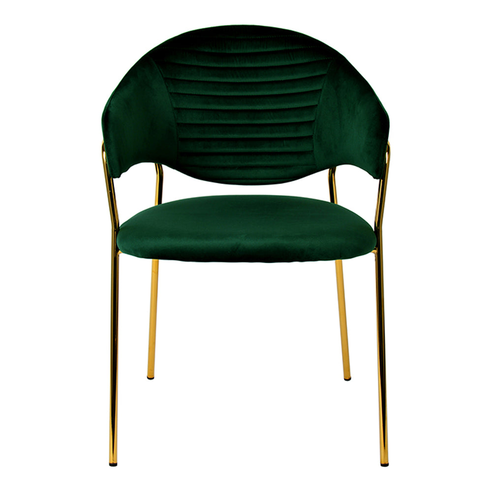 Trevor Modern Green Velvet & Gold Dining Chair (Set of 2)