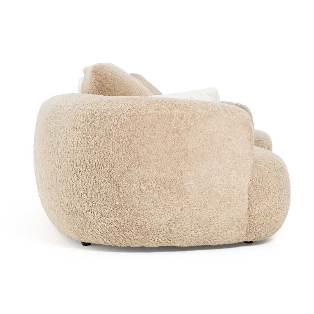 Trevor - Modern Tan Fabric Curved Sectional