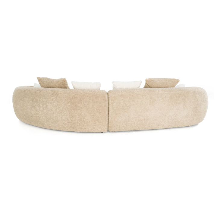 Trevor - Modern Tan Fabric Curved Sectional