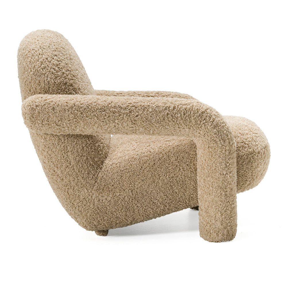 Trevor - Modern Tan Fabric Accent Chair - View 2
