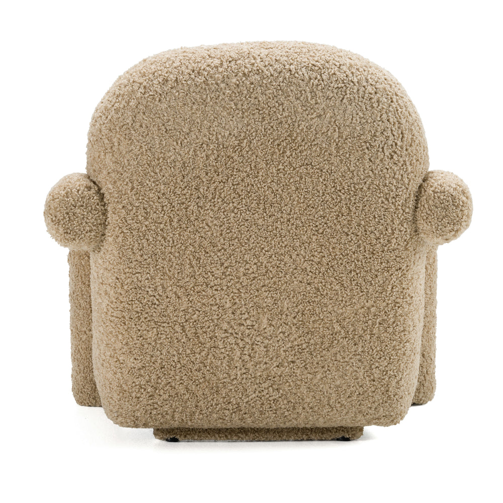 Trevor - Modern Tan Fabric Accent Chair - View 3