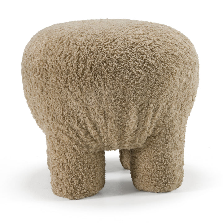 Trevor  Modern Tan Fabric Ottoman